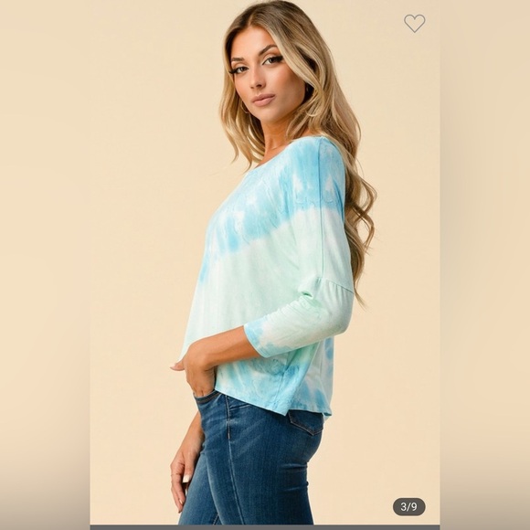 Lemon Tree Blue Tie Dye Top - Picture 6 of 6